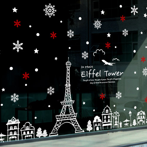 je-483 에펠탑의 크리스마스 풍경 Ver.1/크리스마스스티커