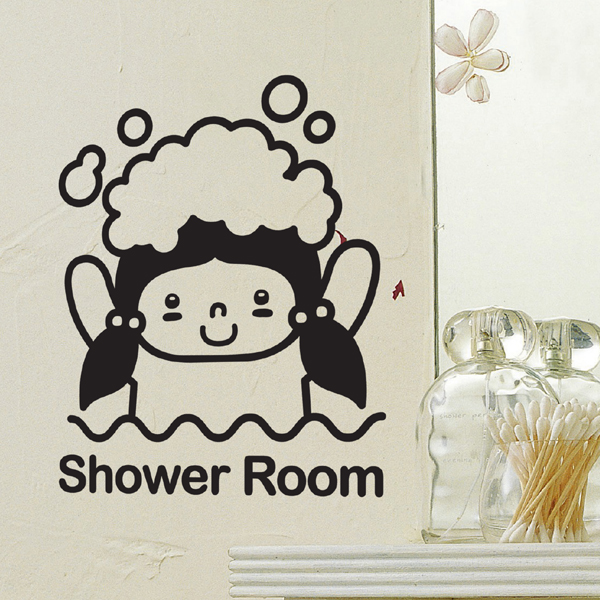 그래픽스티커 (LSL-002) Happy shower 라이프스티커/심플/아이콘