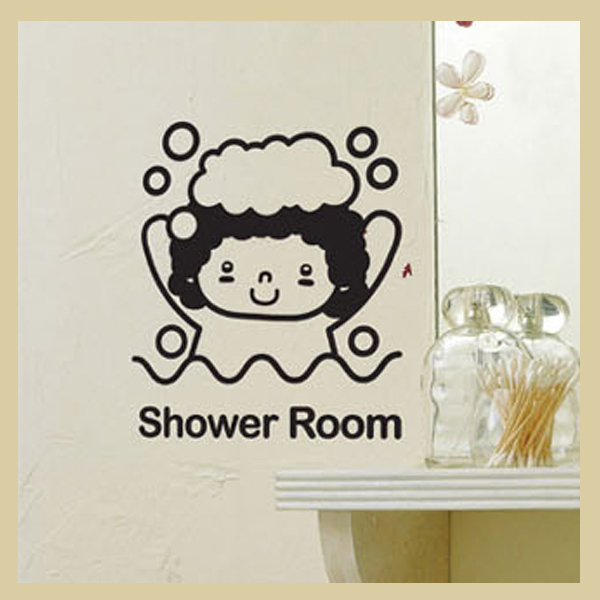 그래픽스티커 (LSL-010) 샤워룸 라이프스티커/심플/아이콘