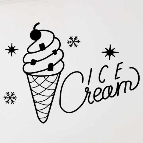 cj868-달달한아이스크림 /그래픽스티커/여름/카페/매장