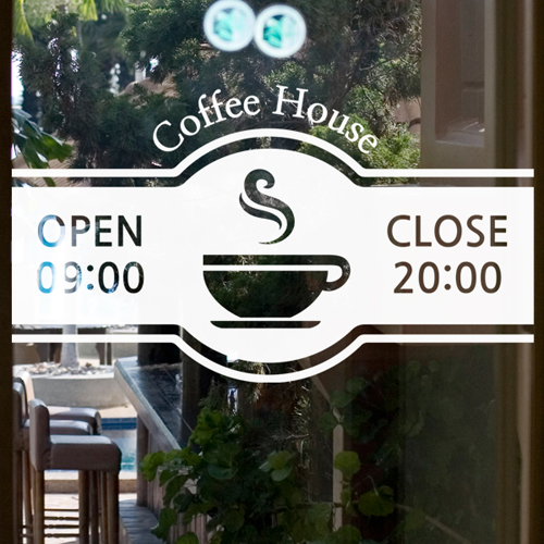 그래픽스티커 ps075-커피하우스 오픈앤클로즈