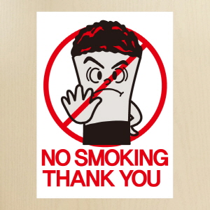 (SMC-018) 금연스티커_담배꽁초 no smoking thank you(칼라)