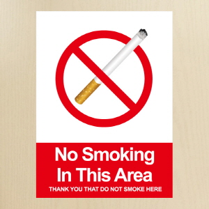 (SMC-052) 금연스티커_사인 NO SMOKING IN THIS AREA(칼라)