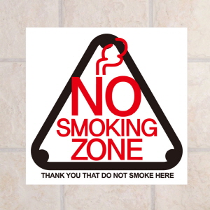 (SMC-063) 금연스티커_사인 라운드 삼각형 NO SMOKING ZONE(칼라)