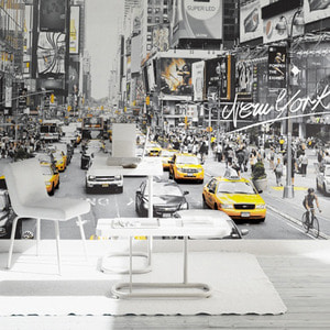 뮤럴벽지 디자인벽지 (PW9280) 젊음의 도시 /인테리어벽지/아트벽지/뉴욕거리/도시/사진/카페벽지