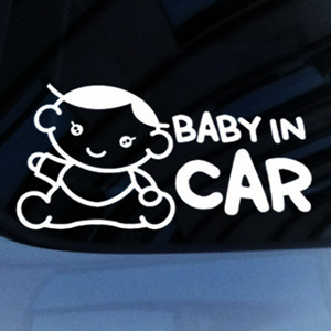 그래픽스티커 (LSC-010) Baby in car_mk10 자동차스티커/초보운전/아기가타고있어요/아이
