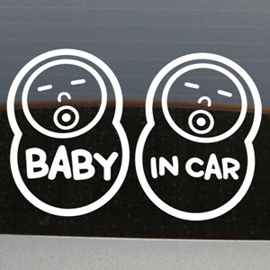 그래픽스티커 (LSC-026) BEBE_baby in car 자동차스티커/초보운전/아기가타고있어요/아이