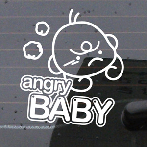 그래픽스티커 (LSC-052) Angry baby 자동차스티커/초보운전/아기가타고있어요/아이