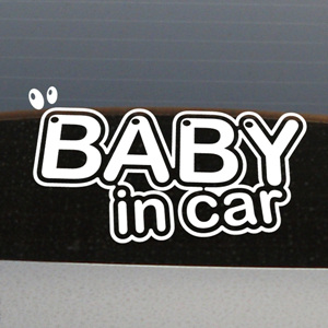 그래픽스티커 (LSC-041) Typo1_baby in car 자동차스티커/초보운전/아기가타고있어요/아이
