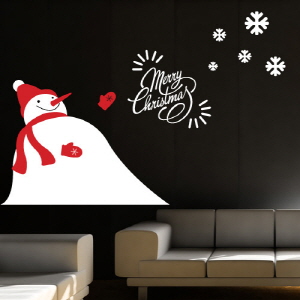 눈사람의 메리 크리스마스 (cg722) 눈꽃스티커