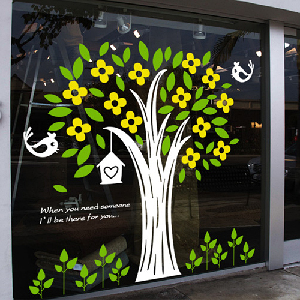 그래픽스티커 cj131-봄날 꽃나무와 함께