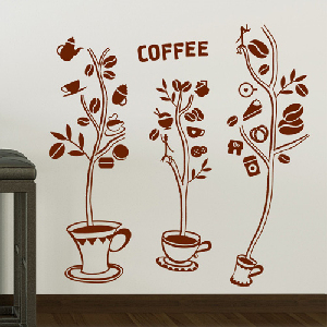그래픽스티커 cj144-커피잔나무