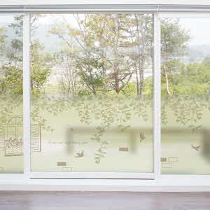 cm643-창가에가득피어있는줄기 /인테리어안개글라스시트지/반투명/에칭/나무/나뭇잎