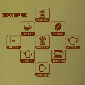 그래픽스티커 cs087-커피집 아이콘들