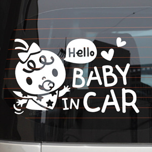 je-186 Baby in Car_헬로 베이비/자동차스티커/초보운전/주유구/아이/아기/베이비