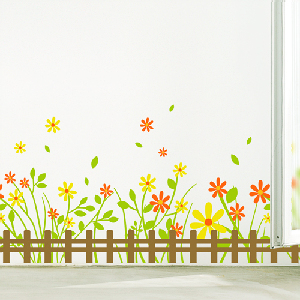 그래픽스티커 ih403-울타리가있는꽃들의정원