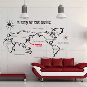 그래픽스티커 ik074-a world map(세계지도)(big)