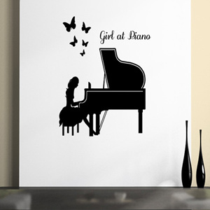 그래픽스티커 ip236-피아노 치는 소녀(소형)