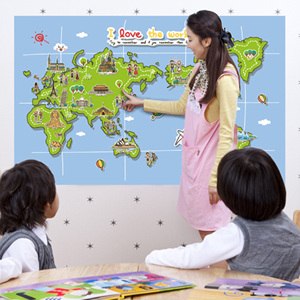 그래픽스티커 ip267-어린이세계지도(대형)
