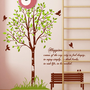 그래픽스티커 pj025-자작나무숲 새들의 휴식