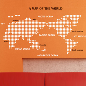 그래픽스티커 pk014-A MAP OF THE WORLD (Big)_도트패턴