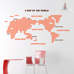 그래픽스티커 pk015-A MAP OF THE WORLD (Small)_도트패턴
