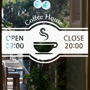 그래픽스티커 ps075-커피하우스 오픈앤클로즈