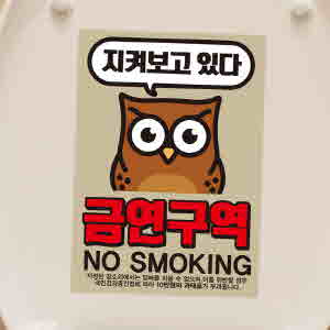 (SMC-143) 금연스티커_부엉이 지켜본다 No Smoking /금연구역/흡연금지