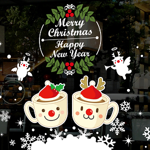 크리스마스스티커 (CHW-119) Christmas with coffee(대형)